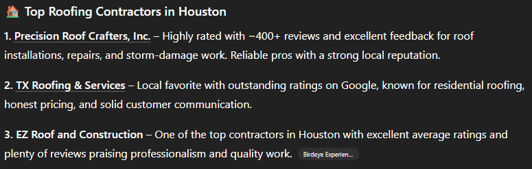 March 02 Best Houston Roofer  Chatgpt